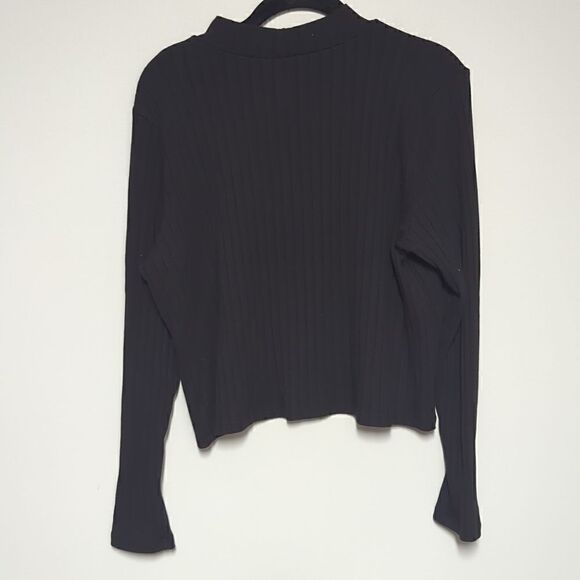 Old Navy Black Mock Turtleneck Long Sleeve Blouse - Picture 3 of 5